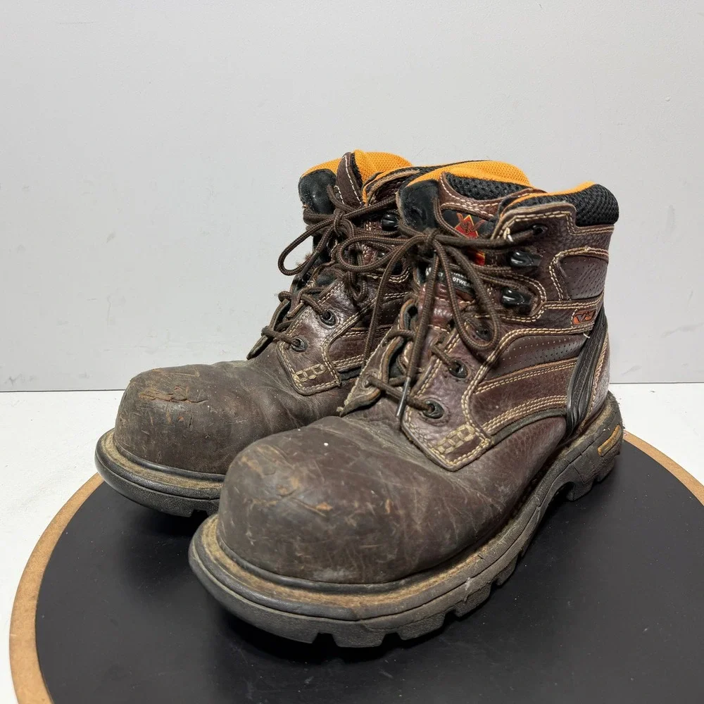 Thorogood Gen Flex Work Boots Men 8 Brown Composite Safety Toe Leather Workwear